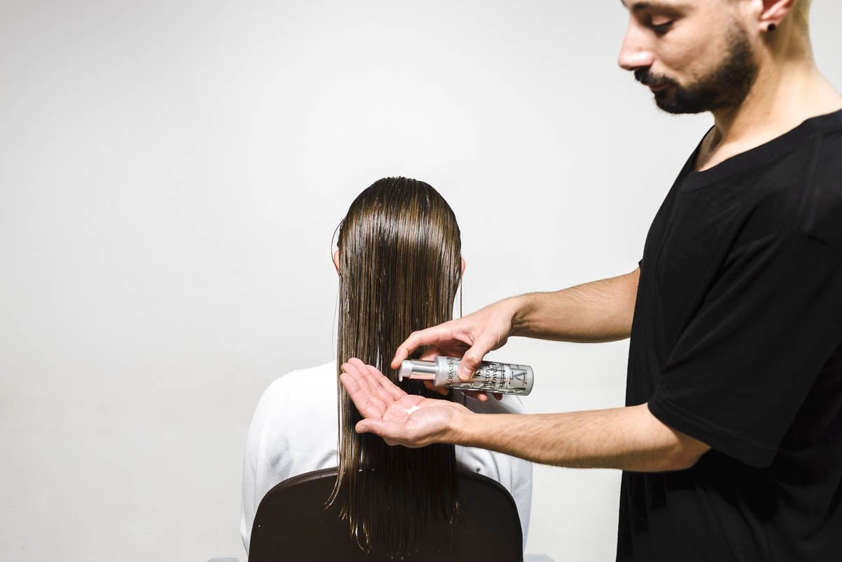 Wrapped Chignon Tutorial Step 1 Kerastase